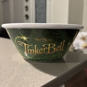 2008 WALT DISNEY Pictures TINKERBELL Plastic Kelloggs Cereal Bowl Exc.